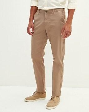 mid-rise flat-front trousers