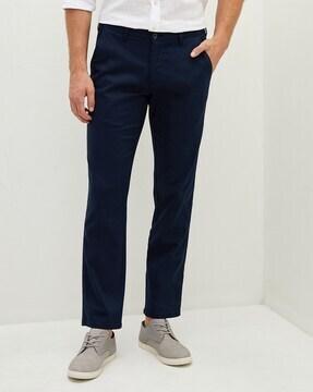 mid-rise flat-front trousers