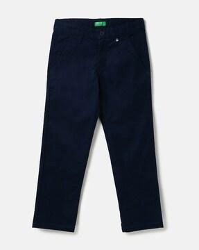 mid-rise flat-front trousers