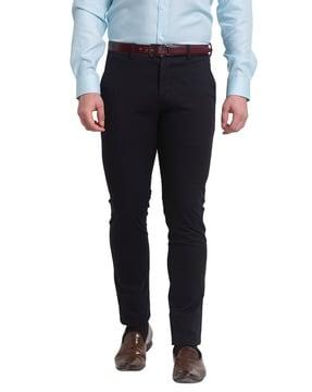 mid-rise flat-front trousers