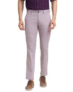 mid-rise flat-front trousers