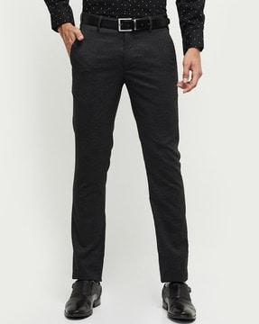 mid rise flat front trousers