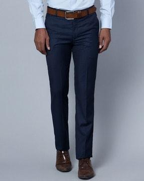 mid-rise flat front trousers