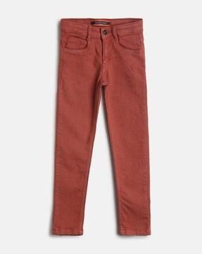 mid-rise flat front trousers
