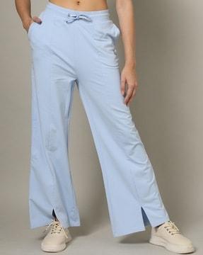 mid-rise flat-front trousers