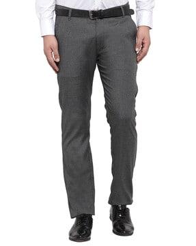 mid-rise flat-front trousers