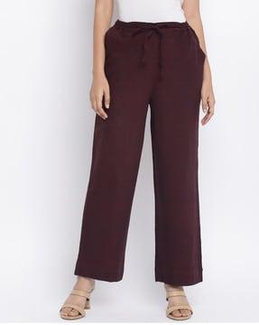 mid-rise flat-front trousers