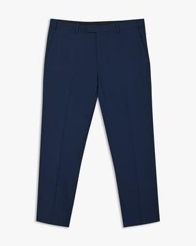 mid-rise flat-front trousers