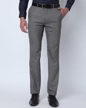 mid-rise flat front trousers