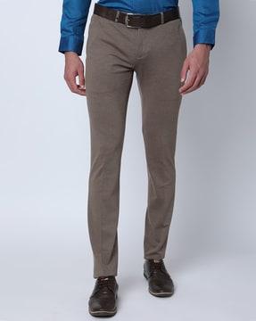 mid-rise flat front trousers