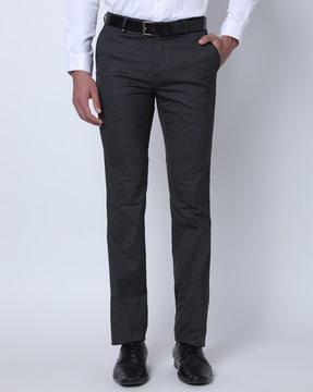 mid-rise flat front trousers