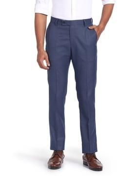 mid-rise flat-front trousers