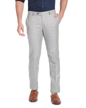 mid-rise flat-front trousers