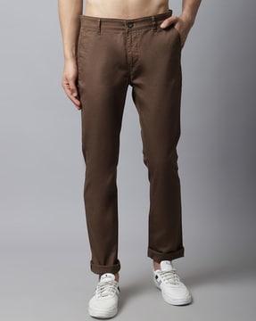 mid-rise flat-front trousers