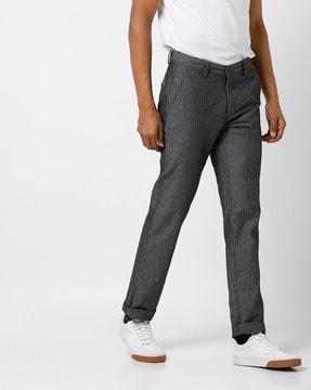 mid-rise flat-front trousers