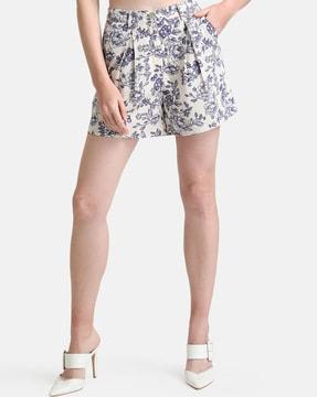 mid rise floral printed shorts