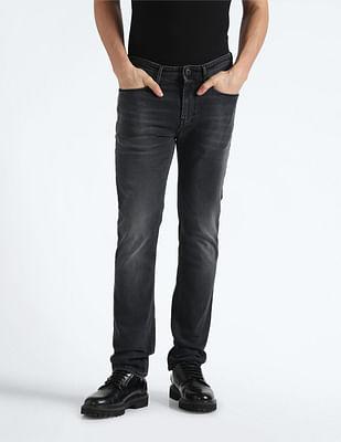 mid rise freddie slim straight jeans