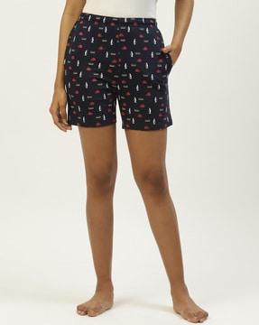 mid-rise graphic print shorts