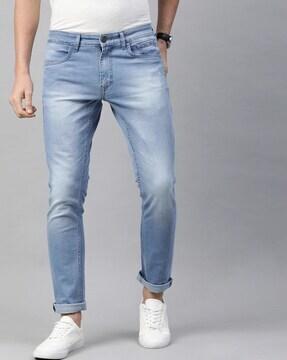 mid rise jeans with insert pockets