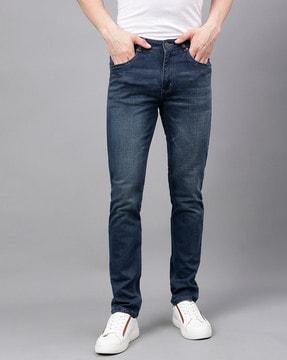 mid-rise jeans with insert pockets