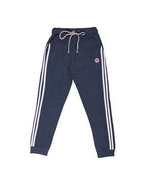 mid-rise joggers with contrast stripes