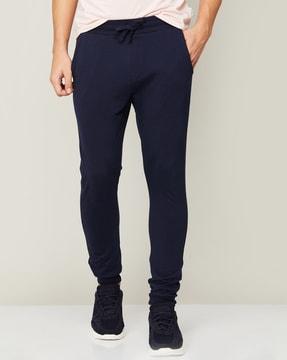 mid-rise joggers with drawstring waist