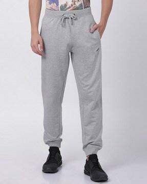 mid-rise joggers with drawstring waist