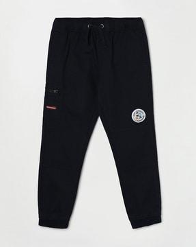 mid-rise joggers with drawstring waist