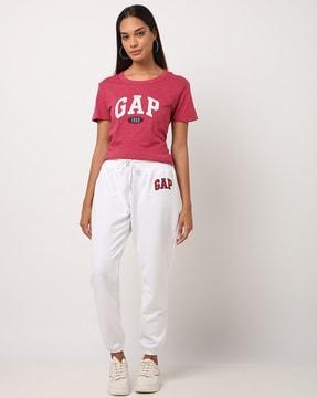 mid-rise joggers with drawstring waist