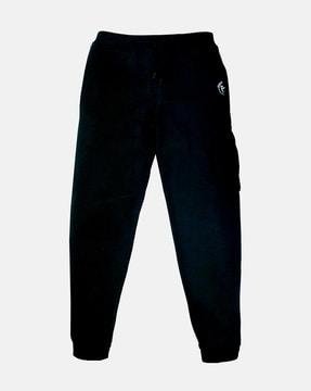 mid-rise joggers with drawstring waist