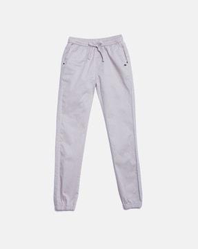 mid-rise joggers with drawstring waistband