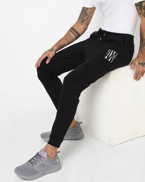 mid-rise joggers with elasticated drawstring waist