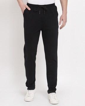 mid-rise joggers with elasticated drawstring waist