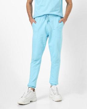 mid-rise joggers with patch insert pockets