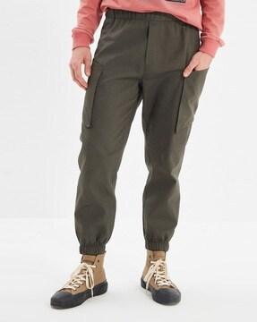 mid-rise joggers with patch pockets