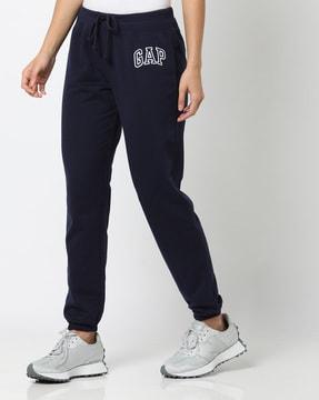 mid-rise joggers with placement logo print