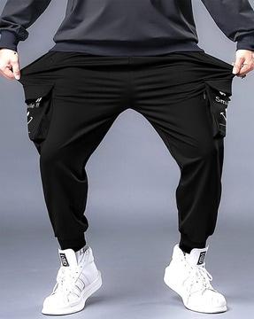 mid-rise joggers with side pockets