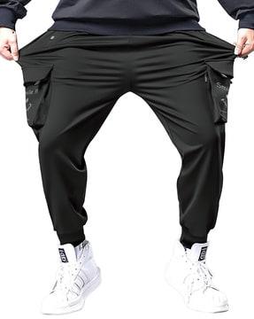 mid-rise joggers with side pockets