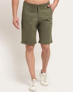 mid rise knee length city shorts