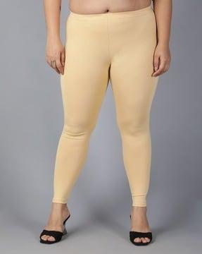 mid-rise leggings with elasticated waist