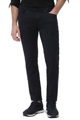 mid rise light wash cotton super slim fit men's jeans - navy