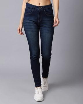 mid-rise light wash jeans