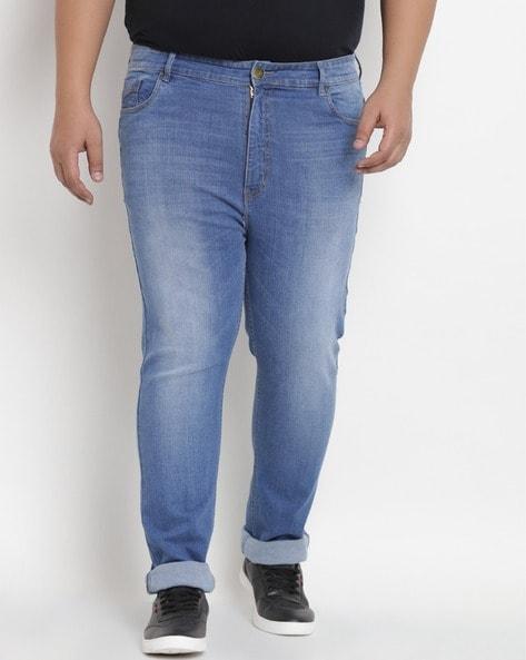 mid-rise mid-wash jeans