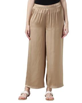 mid rise non-stretchable palazzos