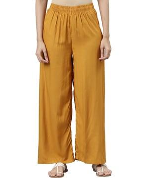 mid rise non-stretchable palazzos