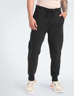 mid rise organic cotton micro logo joggers