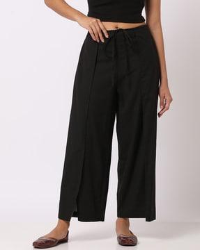 mid-rise overlap pants