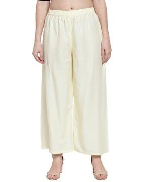 mid-rise palazzo with elasticated waist