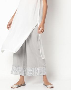 mid-rise palazzos with semi-elasticated waist