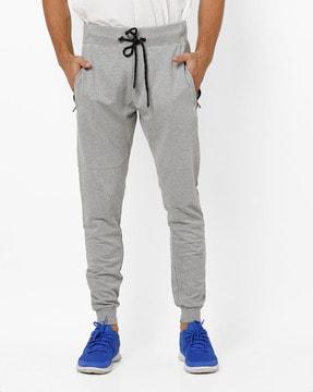 mid-rise panelled joggers with zipper pockets